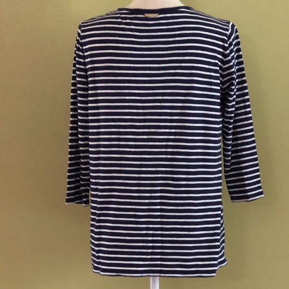 Michael Michael Kors Women’s 3/4 Sleeve Striped Tee - Picture 3 of 6